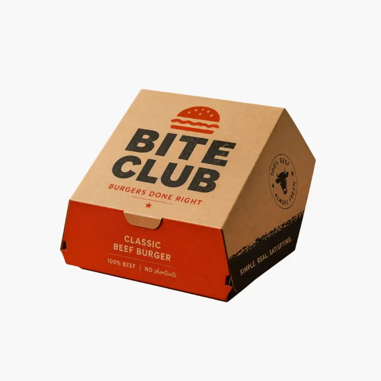 Custom Printed Kraft Burger Packaging Boxes