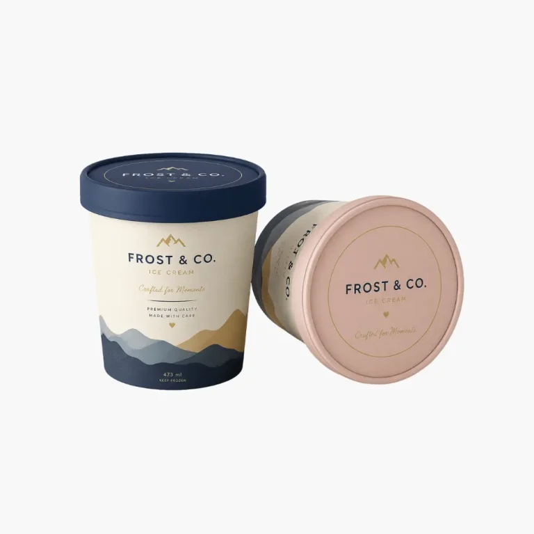 Custom Printed Ice Cream Paper Cups with Lids